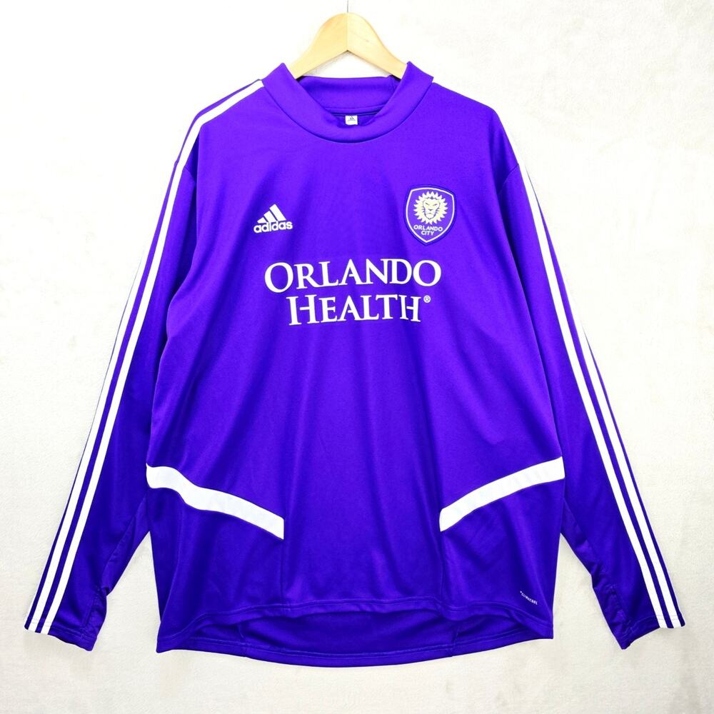 Orlando City‎ SC Adidas Jersey Mens XXL Purple MLS Soccer Football Long Sleeve